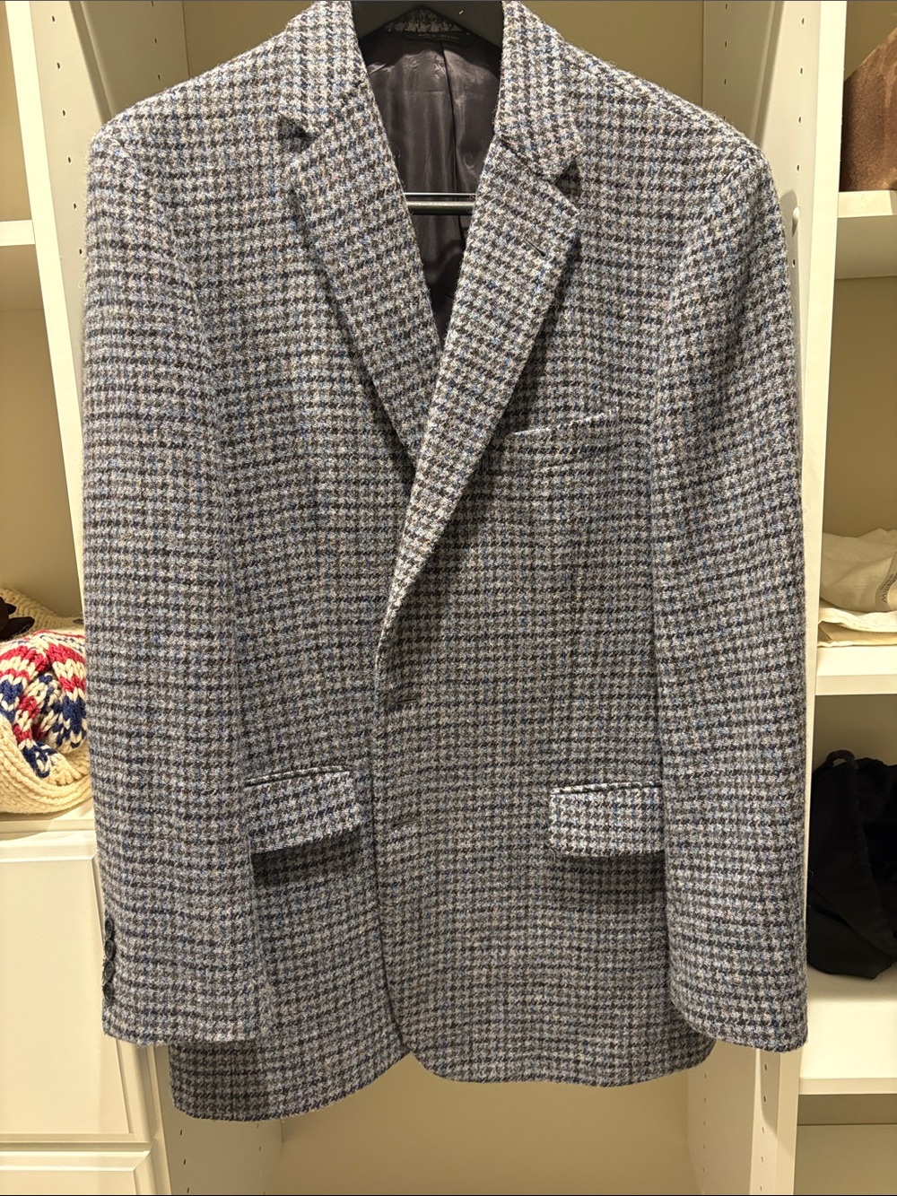 Brooks Brothers Blue and Gray Houndstooth Sport Coat